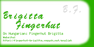 brigitta fingerhut business card
